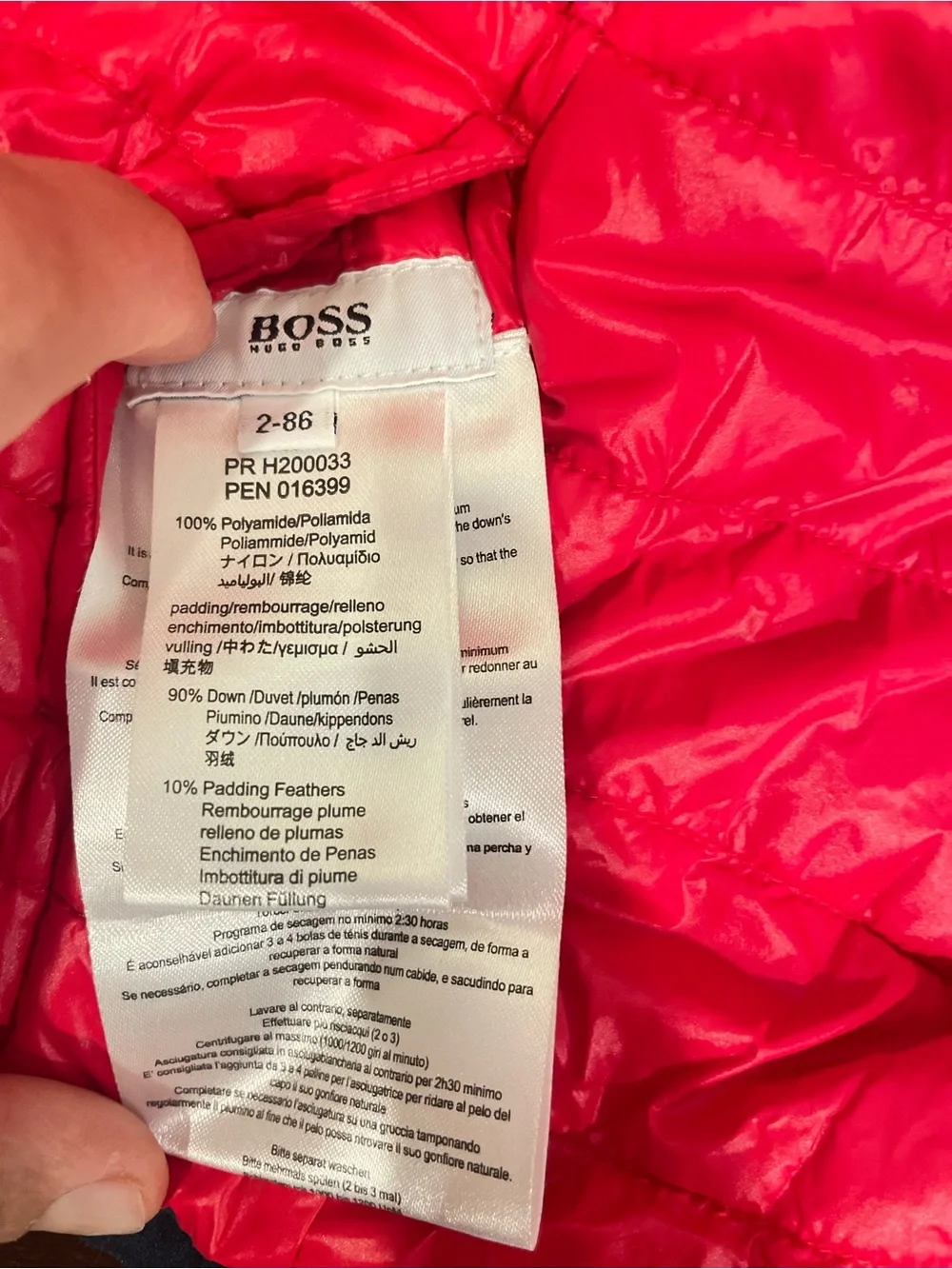 Boss lightweight puffer